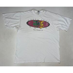 VINTAGE New Orleans Mardi Gras 2001 Graphic T-shirt Men XL White